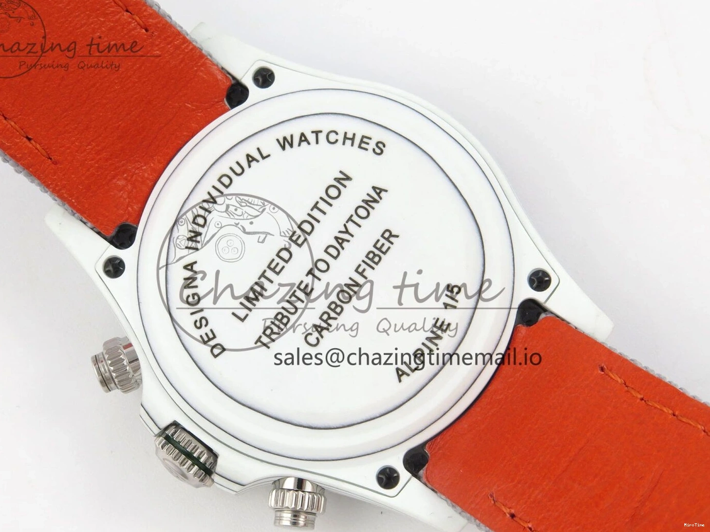 MiroTime 0312 TimelessDesign Daytona DIW Carbon Case and Bezel DIWF Edition White Green Dial on Grey Nylon Strap A 51